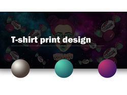 Дизайн принта для футболки. T-shirt print design.