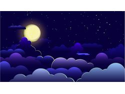 Иллюстрация.Ночной пейзаж