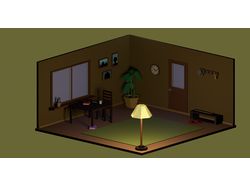 3D дизайн комнаты в стиле LowPoly