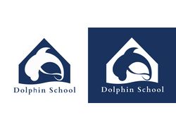 Логотип для школы плавания "Dolphin School"