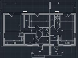 План многокомнатной квартиры в программе AUTOCAD