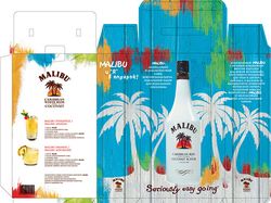 Дизайн коробки для бутылки Malibu
