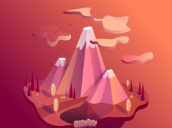 Векторная иллюстрация Горы
