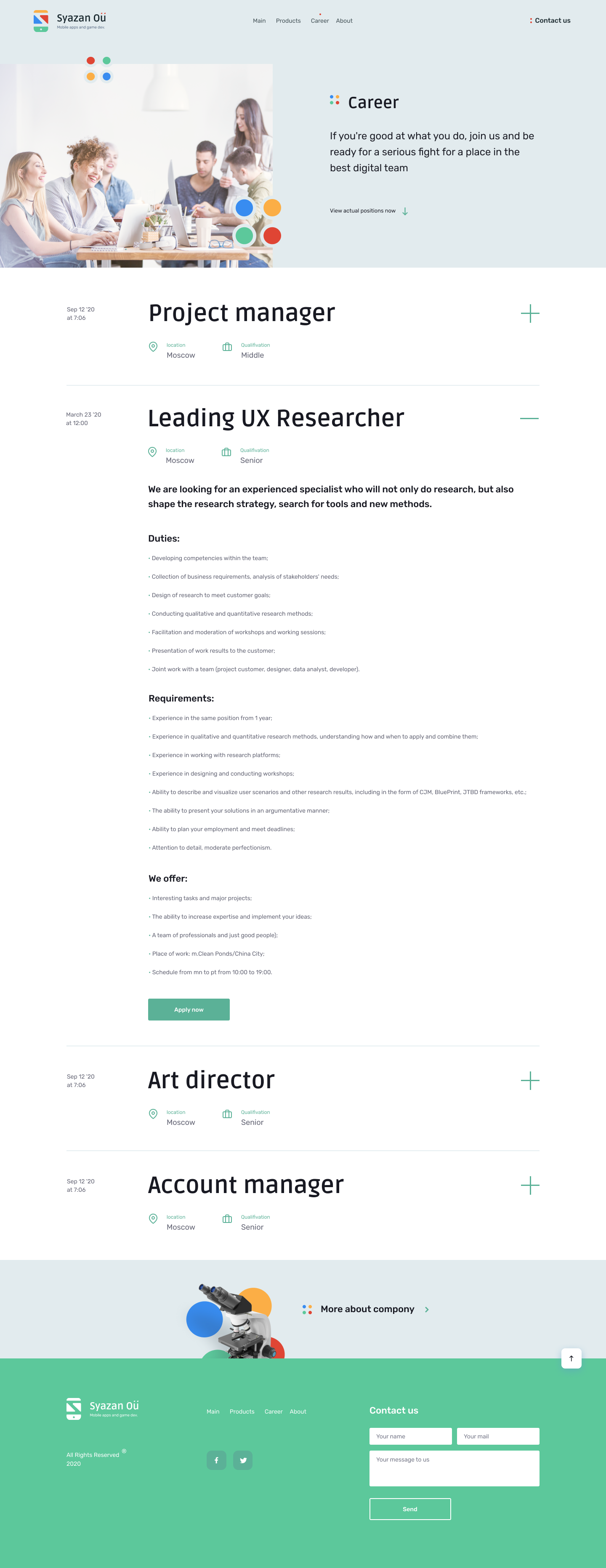 Career page