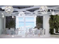 Sketches of the interior of the restaurant