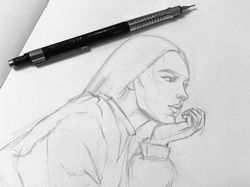 Портрет девушки (процесс)