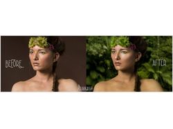 Ретушь лица и замена фона на фотографии.