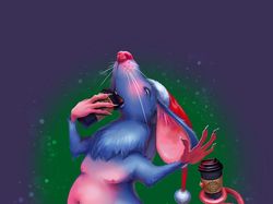 Кофейная иллюстрация новогодняя.