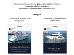 Таргетинг по аренде яхт и катеров в Instagram
