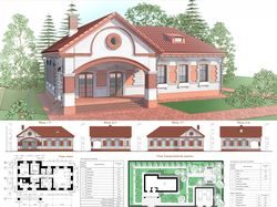 Проект дома из кирпича 80 кв.м.