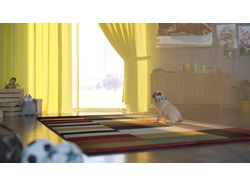 3D визуализация детской комнаты с мопсом