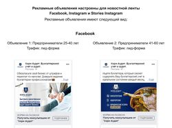 Таргетинг для аудиторской компании в FB, Instagram