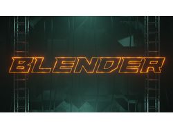 Название Blender выполненное в стиле киберпанк