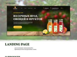 Landing Page Concept for Fresh Juice Company