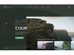Дизайн главной страницы для путешествий в Ирландию