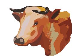Корова в векторе (рисунок на упаковке)