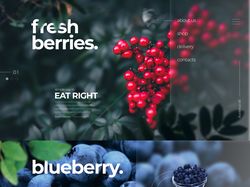 berries shop. landing. concept. glassmorphism