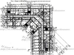 Разработка плана этажа для общежития М 1:100