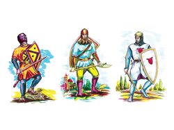 Средневековые воины. Скетчи, созданные маркерами