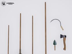 Садовые инструменты, Low Poly, Unreal Engine