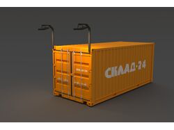 3D Модель морского контейнера с анимацией