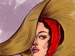 Портретная иллюстрация в графическом стиле.