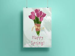 Открытка/постер "Счастливой весны!".