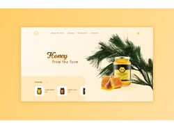 Honey shop. Home page design concept