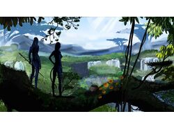 Рисунок по кадру из фильма Авата