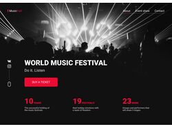 The first page of the rock festival landing page