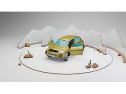Lowpoly презентация автомобиля Toyota Raw4
