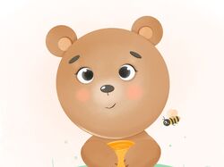 Медвежонок с горшочком мёда