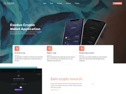 Лендинг мобильного приложения криптовалюты Exodus