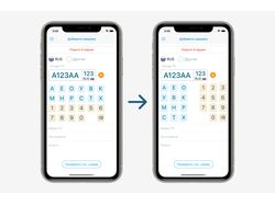Обновление клавиатуры для номера ТС в iOS