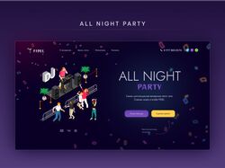 Дизайн первого экрана LP "All night party"
