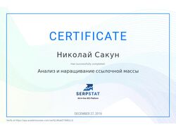 Сер-т "Анализ и наращивание ссылочной массы"