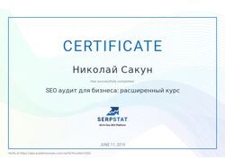 Сер-т "SEO аудит для бизнеса: расширенный курс"