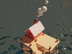 LowPolly Домик на воде