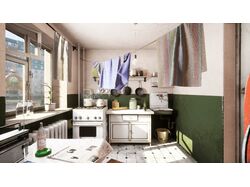 3D modeling. Кухня 70-х