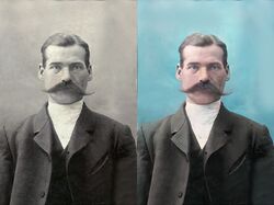 добавление цвета, на чб фотографию