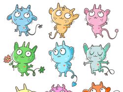 Чертята. Векторный сет.