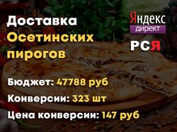 Доставка осетинских пирогов. Поиск+РСЯ + Динамичес