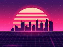 векторная иллюстрация на тему: ретро стиль 80-х