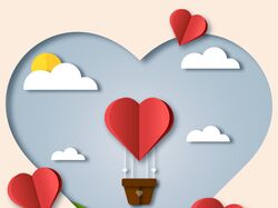 иллюстрация в стиле "Paper Cut Out Effect".