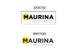 отрисовка логотипа Maurina с растра в вектор