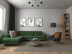Living room 3d visualization