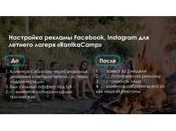 Реклама Facebook, Insta "Летний лагерь RantkaCamp"