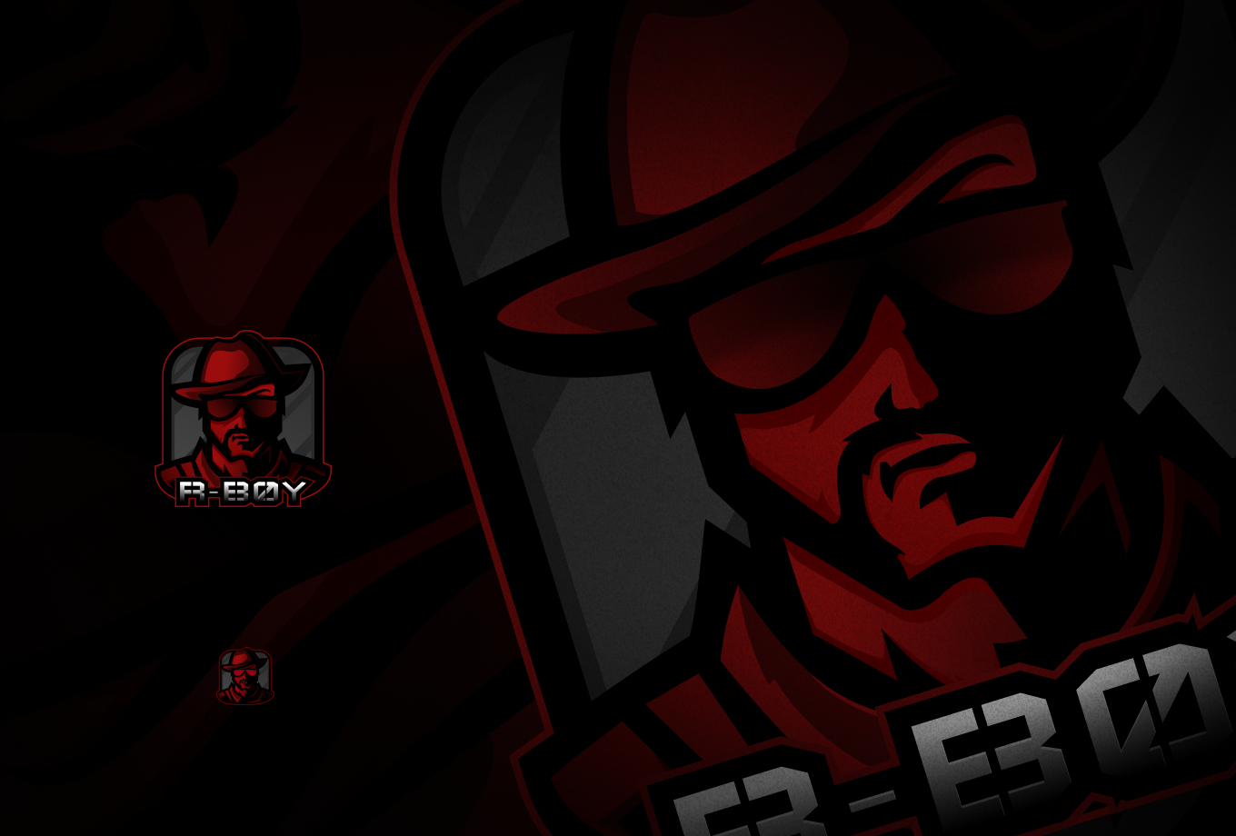 Mascot gaming logotype  WoT Clan Emblem " R-BOY"