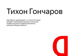 Сертифицированный специалист Яндекс Директ