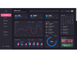 Dashboards for fitness activity, dark and light